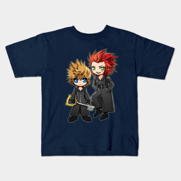 Roxas and Axel - Kingdom Hearts Kids T-Shirt by Studio Marimo